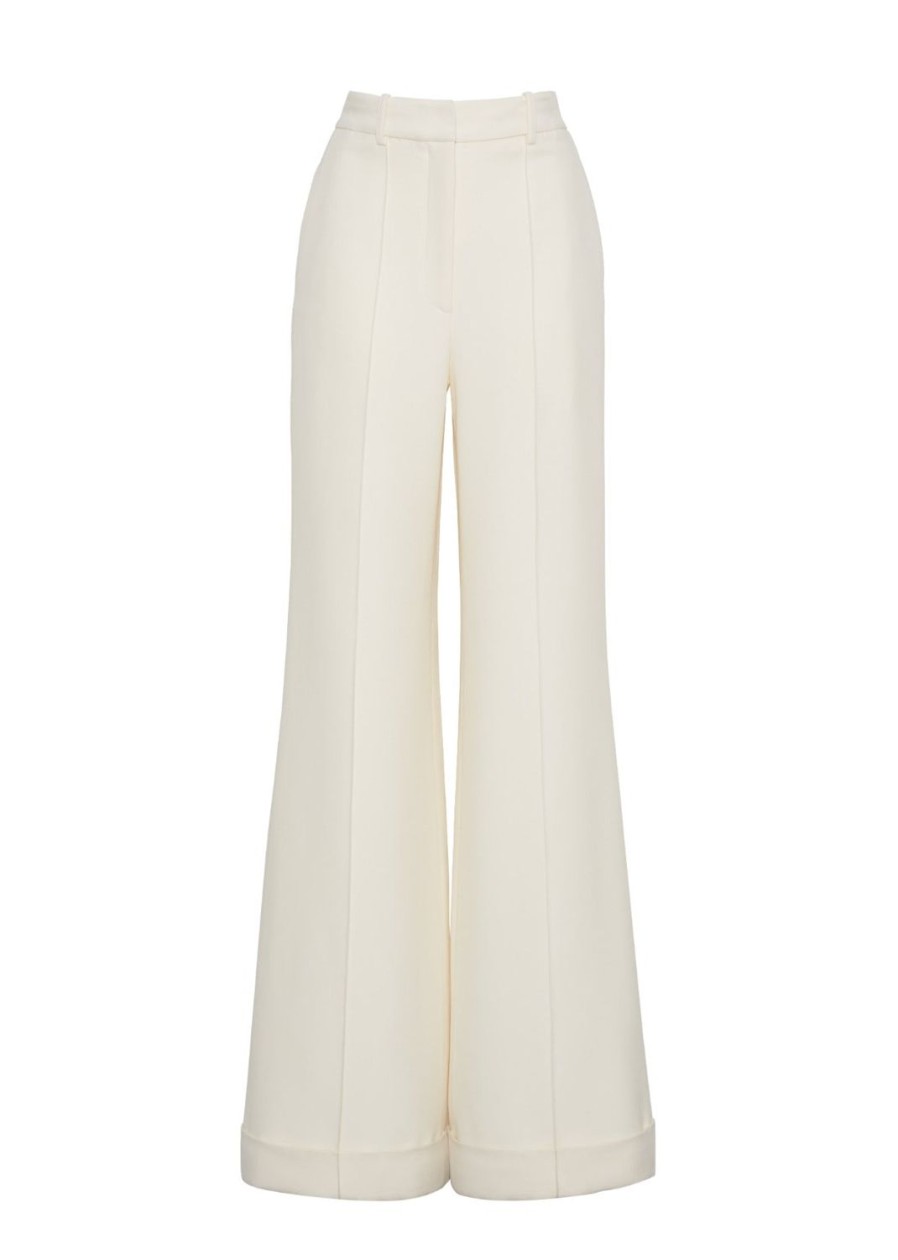 Adam Lippes | Deeda Pant In Silk Wool Ivory — Trendiyousale